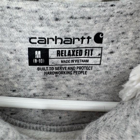 Carhartt Women's Light relax fit Gray Zip-Up fleece lined Hoodie medium - Picture 5 of 8